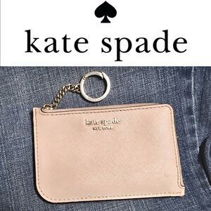 KATE SPADE black & nude IZip card holder